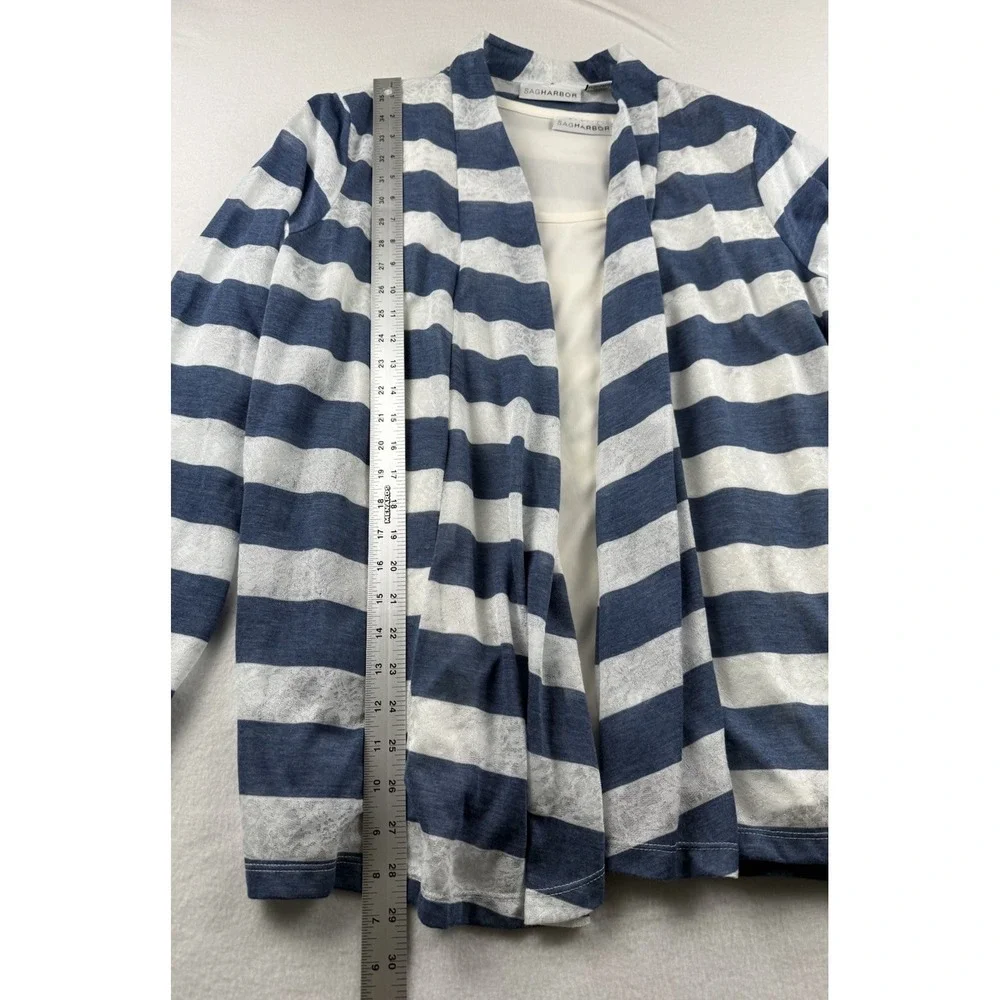 Sag Harbor Open Front Nautical Cardigan With Matching Tank Layer Set NWT Size XL